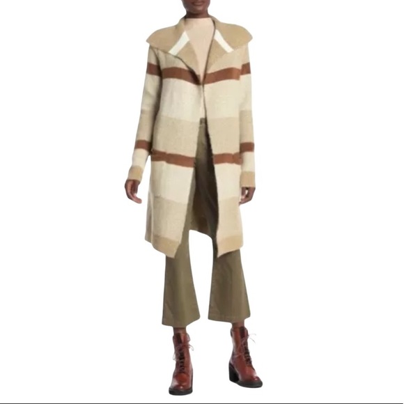 Cyrus Jackets & Blazers - Cyrus Knit Camel Combo Coatigan Coat Cardigan Sz L NWT